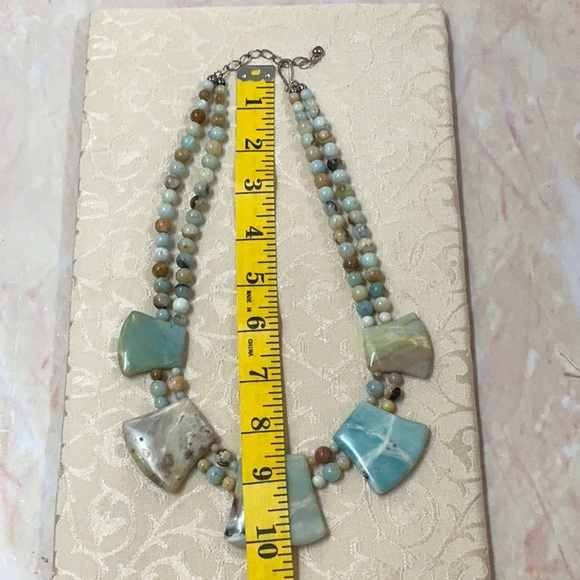 Amazonite Stone Necklace w/ Sterling Chain and Heart - Picture 8 of 8